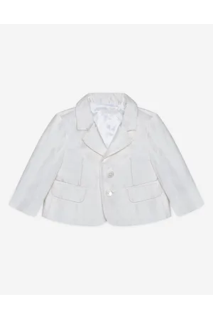 Dolce & Gabbana Giacca Monopetto In Shantung Di Seta - Uomo Topwear Bianco 3 Months