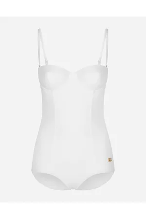Dolce & Gabbana Costume Intero A Balconcino - Donna Beachwear Bianco Jersey 4