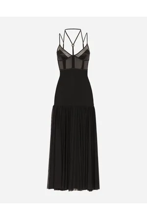 Dolce & Gabbana Abito Longuette In Tulle Con Dettagli Lingerie E Logo Dg - Donna Abiti Tulle 46