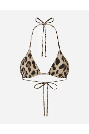 Dolce & Gabbana Reggiseno Triangolo Da Mare Stampa Leopardo - Donna Beachwear Stampa Animalier Jersey 1