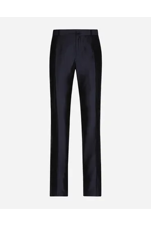 Dolce & Gabbana Pantalone Sartoriale In Seta Shantung - Uomo Pantaloni E Shorts Blu 46