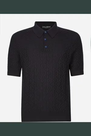 Dolce & Gabbana Polo Manica Corta In Seta - Uomo Maglieria Blu 44