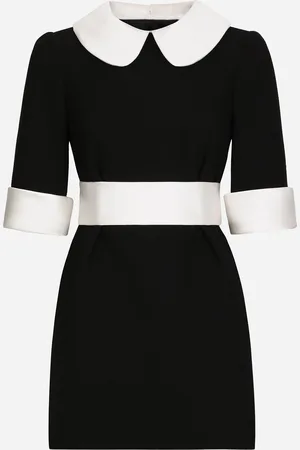 Dolce & Gabbana Abito Corto In Crêpe Di Lana Con Dettagli In Raso - Donna Abiti Lana 40