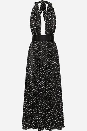 Dolce & Gabbana Abito Longuette Scollato In Chiffon Pois - Donna Abiti 38