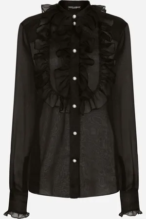 Dolce & Gabbana Camicia In Organza Con Plastron E Volant - Donna Camicie E Top 40