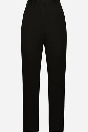 Dolce & Gabbana Pantaloni Vita Alta A Sigaretta In Gabardina Di Lana - Donna Pantaloni E Shorts 40