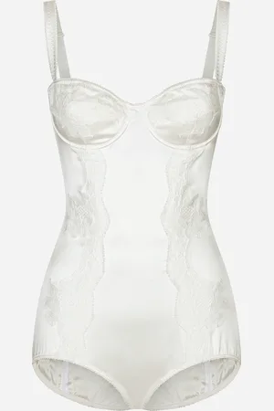 Dolce & Gabbana Body Intimo A Balconcino In Seta Con Pizzo - Donna Camicie E Top Bianco 3b