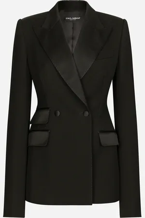 Dolce & Gabbana Giacca Doppiopetto In Tela Di Lana Con Spacchi Laterali - Donna Giacche E Blazer 40