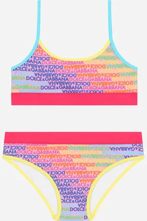 Dolce & Gabbana Costume 2 Pezzi In Tessuto Indemagliabile Logomania - Donna Beachwear 2 Years