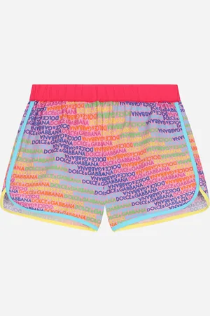Dolce & Gabbana Short Da Mare In Tessuto Indemagliabile Logomania - Donna Pantaloni E Gonne 2 Years