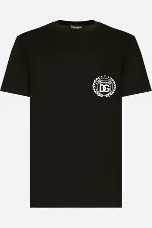 Dolce & Gabbana T-shirt In Cotone Con Ricamo Logo Dg Milano - Uomo T-shirts E Polo Jersey 48