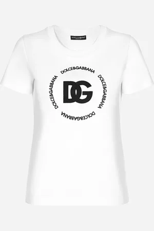 Dolce & Gabbana T-shirt In Jersey Con Logo Dg - Donna T-shirts E Felpe Bianco 46