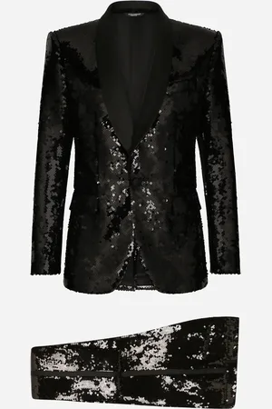 Dolce & Gabbana Abito Tuxedo Sicilia Monopetto In Paillettes - Uomo Abiti E Giacche Tulle 48