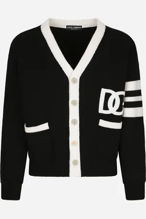 Dolce & Gabbana Cardigan In Lana Costa Inglese Con Logo Dg - Uomo Maglieria Multicolore Lana Xs