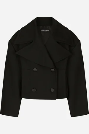 Dolce & Gabbana Giaccone Corto Oversize In Gabardina Di Lana - Donna Cappotti E Giubbotti 40