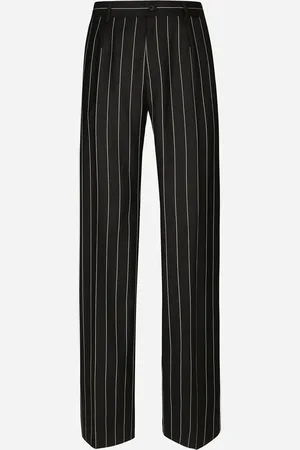 Dolce & Gabbana Pantalone Gamba Dritta Gessato - Uomo Pantaloni E Shorts Nero 50