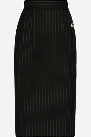 Dolce & Gabbana Gonna Corta A Linea Dritta In Gessato Di Lana - Donna Gonne Multicolore 36