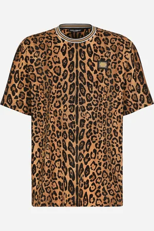 Dolce & Gabbana T-shirt Girocollo Crespo Leo Con Placca - Uomo T-shirts E Polo 46
