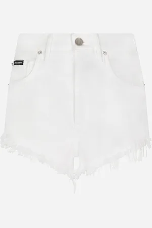 Dolce & Gabbana Shorts In Denim Con Rotture E Abrasioni - Donna Denim Multicolore 52