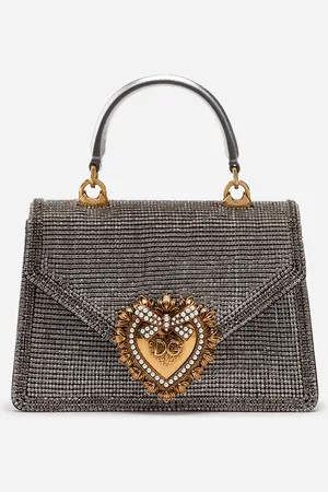 Dolce & Gabbana Borsa Devotion Piccola In Strass E Nappa Mordoré - Donna Borse A Spalla E Tracolla Onesize