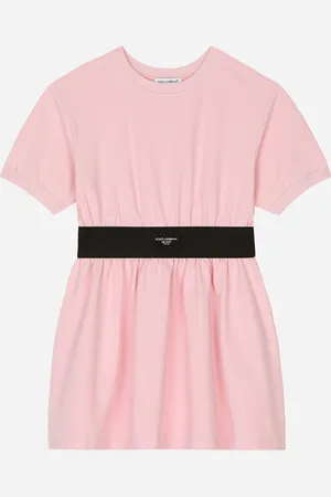 Dolce & Gabbana Jersey Minidress With Logo Tag - Baby Female Abiti 2 Years