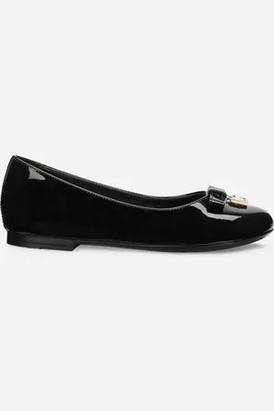 Dolce & Gabbana Patent Leather Ballet Flats With Metal Dg Logo - Donna Scarpe (24-38) Pelle 25