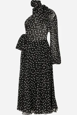Dolce & Gabbana Abito Monospalla In Chiffon Pois - Donna Abiti 40