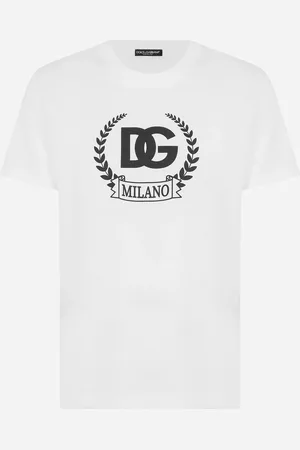 Dolce & Gabbana T-shirt Manica Corta In Cotone Stampa Dg - Uomo T-shirts E Polo Bianco 48