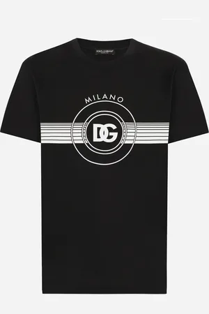 Dolce & Gabbana T-shirt Manica Corta In Cotone Stampa Dg - Uomo T-shirts E Polo Blu 44