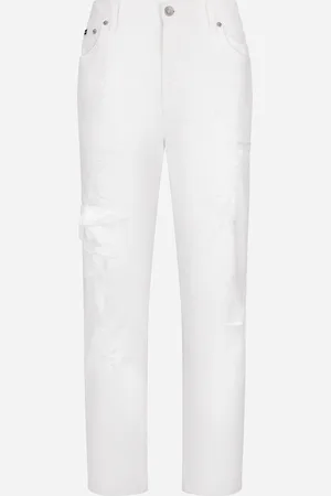 Dolce & Gabbana Jeans In Denim Di Cotone Con Rotture - Donna Denim Multicolore 38