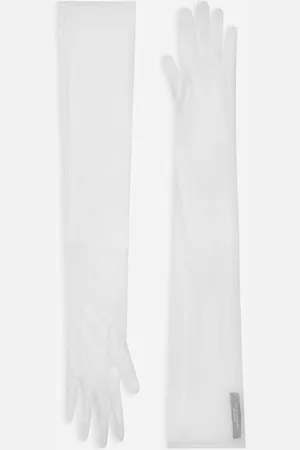 Dolce & Gabbana Guanti Lunghi In Tulle - Donna Cappelli E Guanti Bianco S