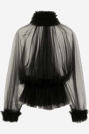 Dolce & Gabbana Blusa In Tulle Con Volant Su Collo E Polsi - Donna Camicie E Top 38