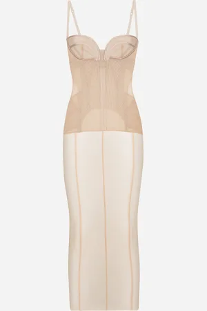 Dolce & Gabbana Abito Longuette In Tulle Con Dettagli Bustier - Donna Abiti 40