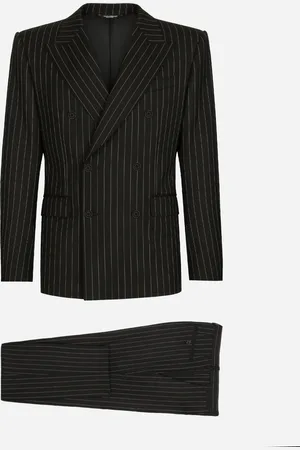 Dolce & Gabbana Abito Sicilia Doppiopetto Lana Gessata Stretch - Uomo Abiti E Giacche Multicolore Lana 44