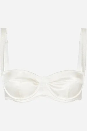 Dolce & Gabbana Reggiseno A Balconcino In Raso - Donna Intimo Bianco Seta 1b