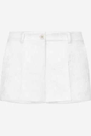 Dolce & Gabbana Shorts In Broccato - Donna Pantaloni E Shorts Bianco 36