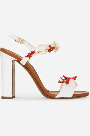 Dolce & Gabbana Sandalo In Nappa Con Coralli Ricamati - Donna Sandali E Zeppe 35.5