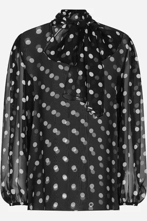 Dolce & Gabbana Blusa Con Sciarpina In Chiffon Pois - Donna Camicie E Top 36