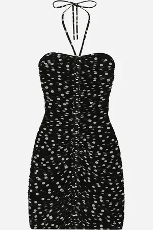 Dolce & Gabbana Abito Corto Drappeggiato In Tulle Pois - Donna Abiti 36