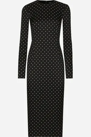 Dolce & Gabbana Abito Longuette A Tubino In Charmeuse Pois - Donna Abiti 40