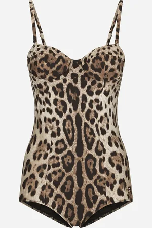 Dolce & Gabbana Costume Intero Balconcino Stampa Leopardo - Donna Beachwear Stampa Animalier Jersey 1