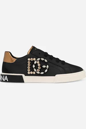 Dolce & Gabbana Sneaker Bassa Portofino Vintage In Pelle Di Vitello Con Logo Dg - Donna Scarpe (24-38) Multicolore Pelle 27