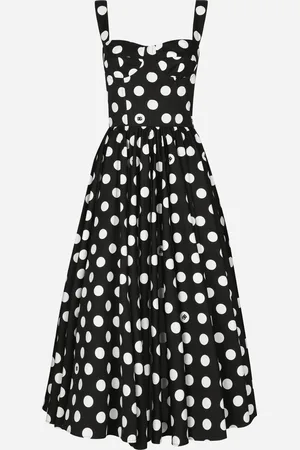 Dolce & Gabbana Abito Longuette A Bustier In Cotone Pois - Donna Abiti 38