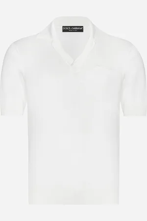 Dolce & Gabbana Maglia Polo In Seta Con Firma - Uomo Maglieria Bianco 44
