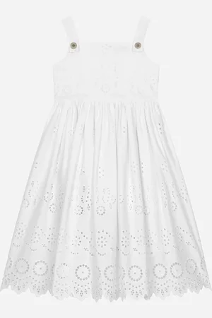 Dolce & Gabbana Abito In Popeline E Pizzo Sangallo - Donna Abiti Bianco 2 Years