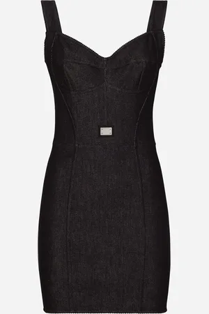 Dolce & Gabbana Abito Corsetteria In Denim Di Cotone - Donna Denim Multicolore 36