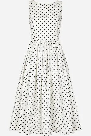 Dolce & Gabbana Abito Longuette A Ruota In Cotone Pois - Donna Abiti 36
