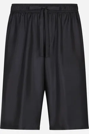 Dolce & Gabbana Bermuda Jogging In Seta E Ricamo - Uomo Pantaloni E Shorts Blu 54