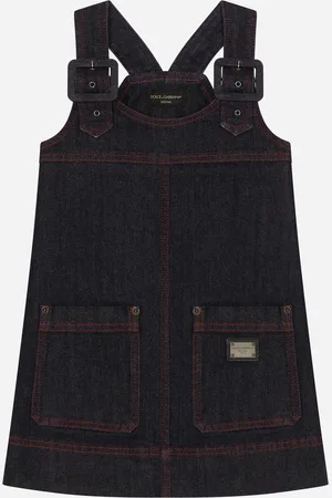 Dolce & Gabbana Abito In Denim Con Placca Logata - Donna Abiti Multicolore 6 Years