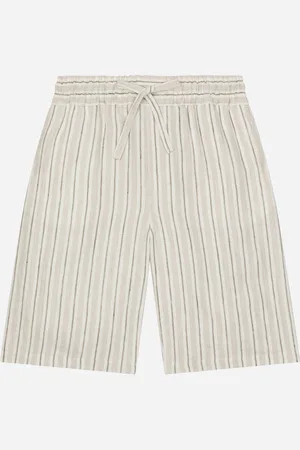 Dolce & Gabbana Bermuda In Lino Con Etichetta Logata - Uomo Pantaloni E Shorts Multicolore 3 Years